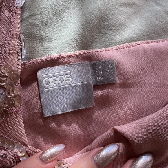 ASOS mauve/blush pink formal dress - Picture 4 of 6